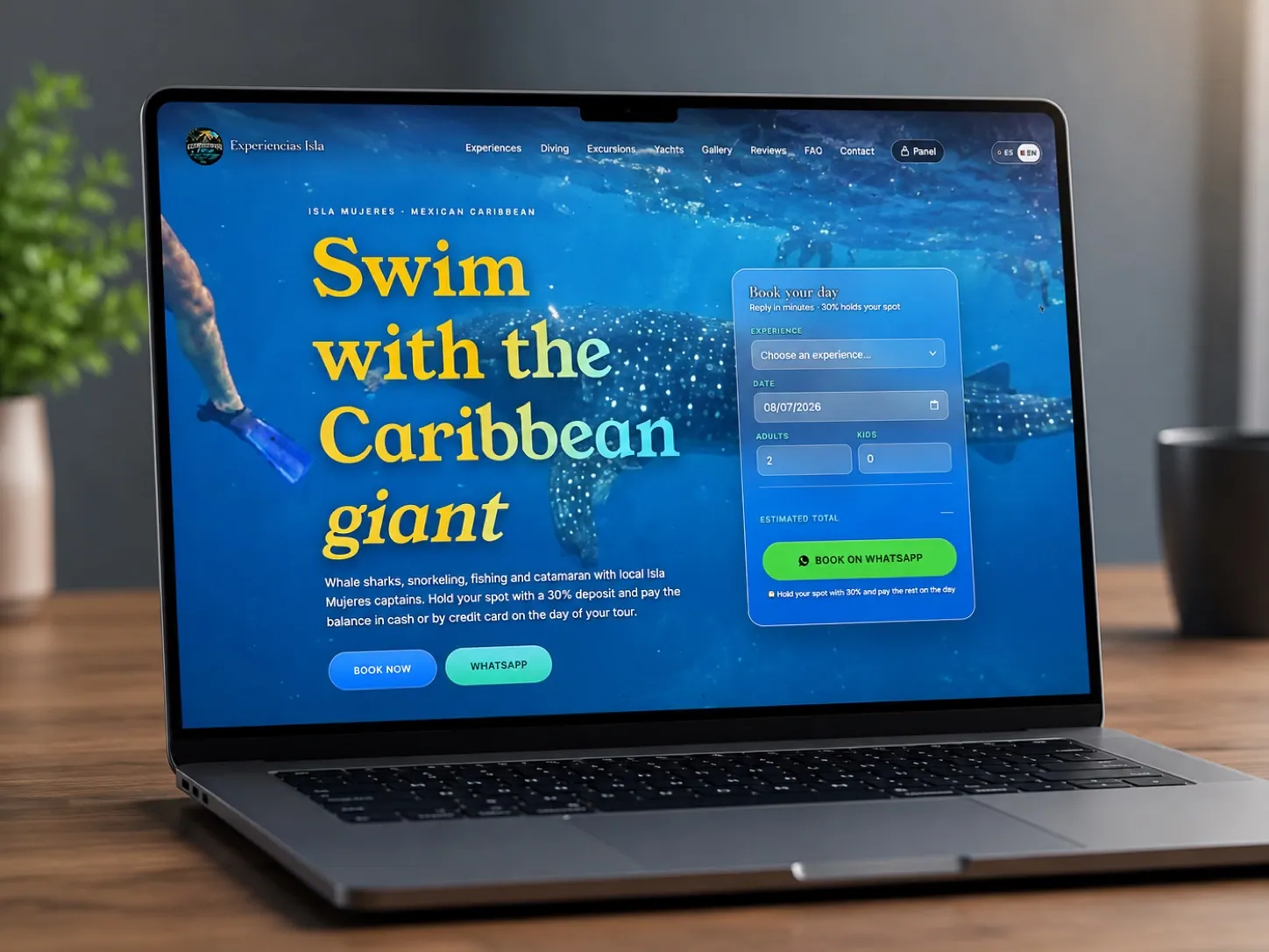 Experiencias Isla — nado con tiburón ballena y tours en Isla Mujeres, hecha por Genesis Nexa