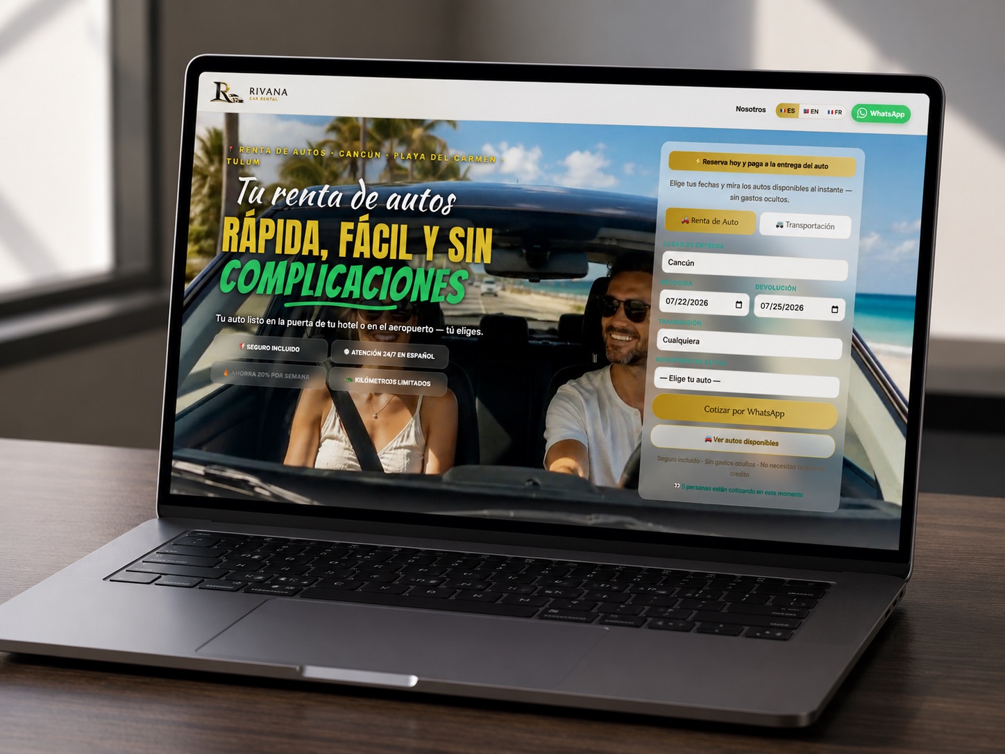 Rivana Car Rental — renta de autos en Cancún, hecha por Genesis Nexa
