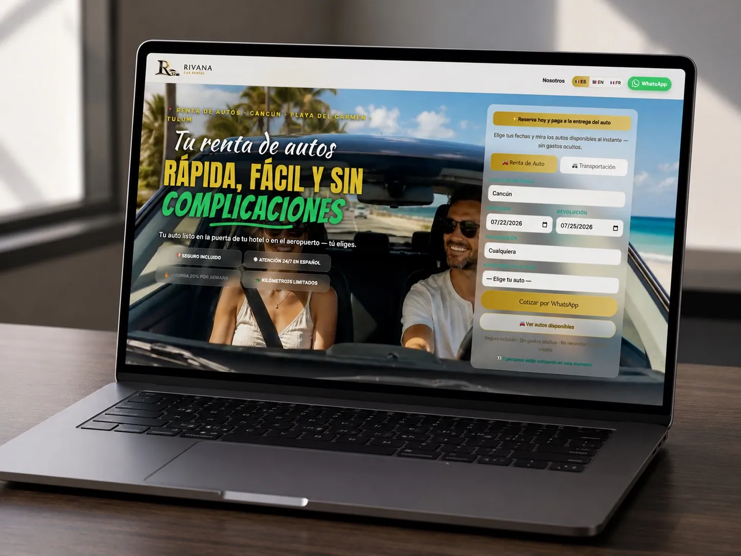 Rivana Car Rental — renta de autos en Cancún, hecha por Genesis Nexa